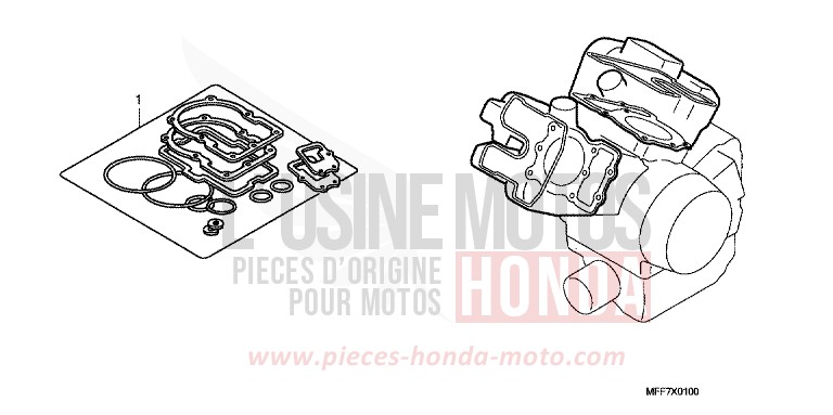 GASKET KIT A for TRANSALP ABS CARNELIAN RED METALLIC (R296) from 2008